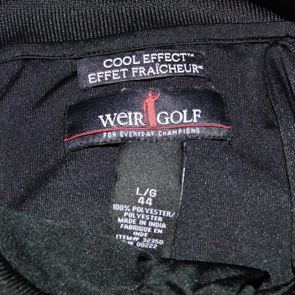 Mike Weir Golf Cool Effect Mens L 44 Black Green Golf Short Sleeve Polo Shirt - Picture 4 of 8